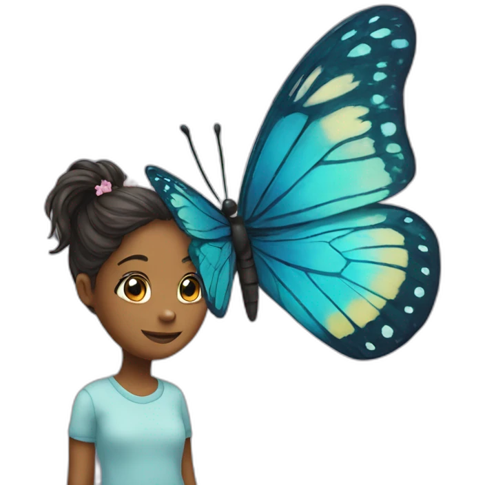 Butterfly with a girl  emoji