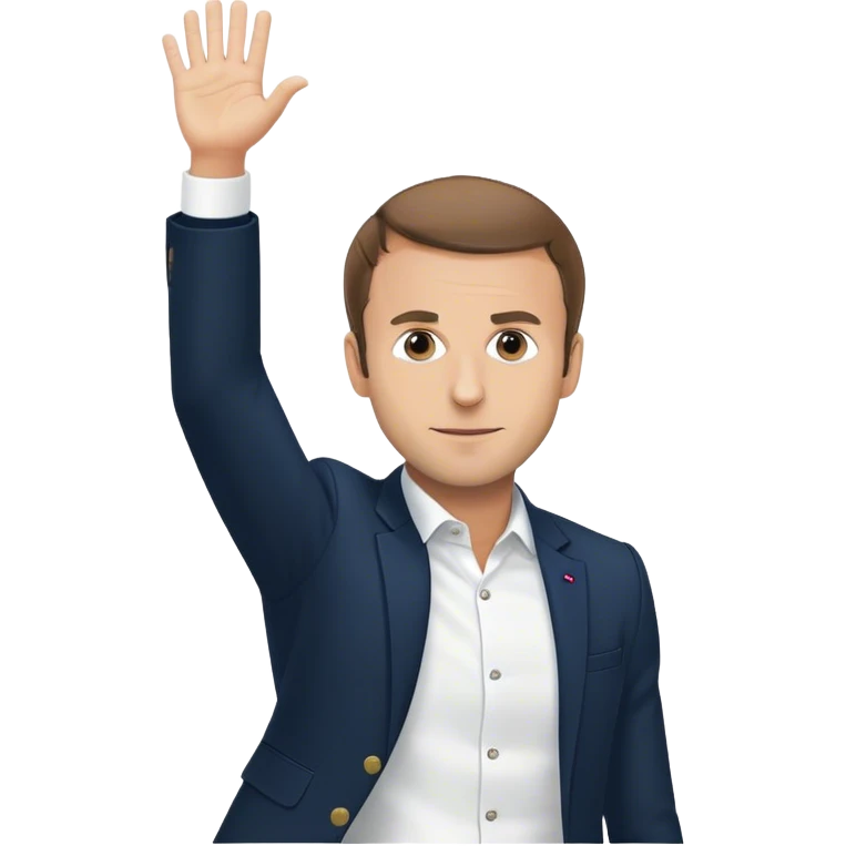 MACRON LEVANT LES BRAS emoji