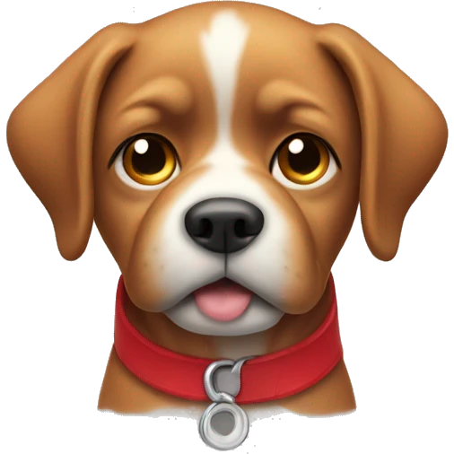 Dog with high weight in red shirt  emoji