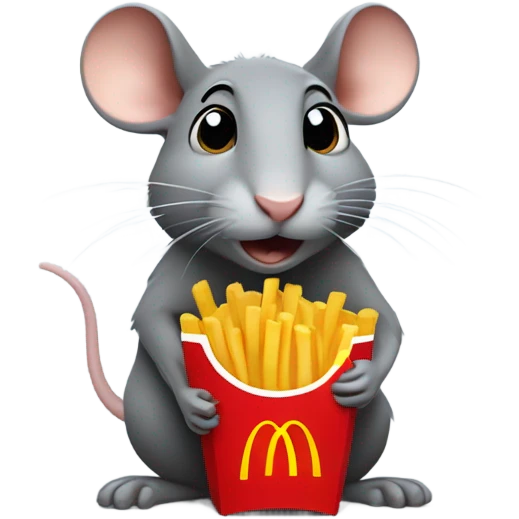 rat holding mcdonald fries emoji