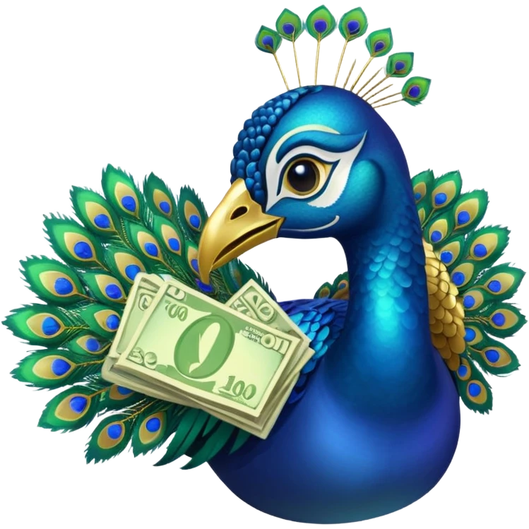 Peacock with cash   emoji