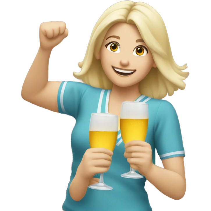 Caucasian Girls cheersing together emoji