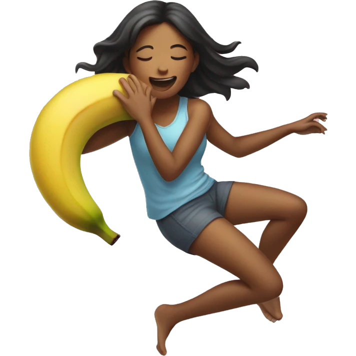 girl slipping on a banana emoji