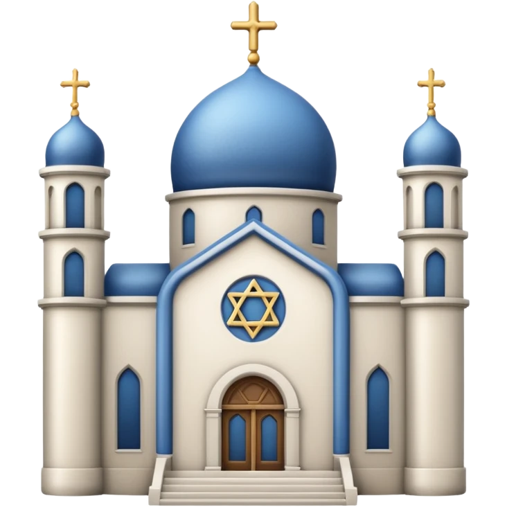 reform jewish synagogue similar in architecture to historical churches (pretty and magnificent), white in color, in ios emoji style emoji
