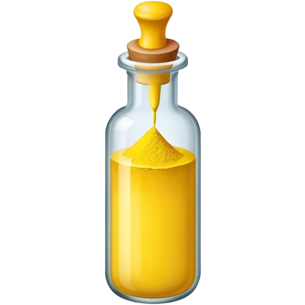 a vial of yellow powder pigment emoji