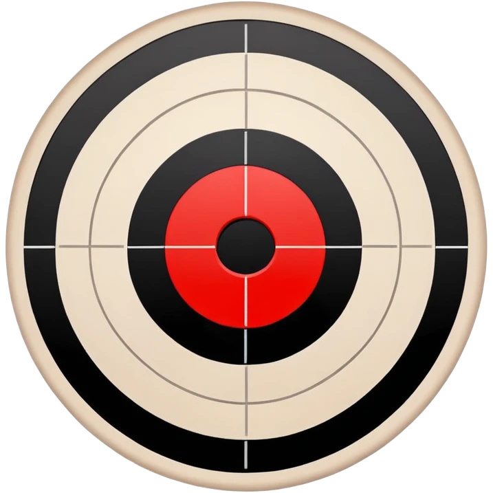 Paper target that has been shot with multiple black holes in the center emoji