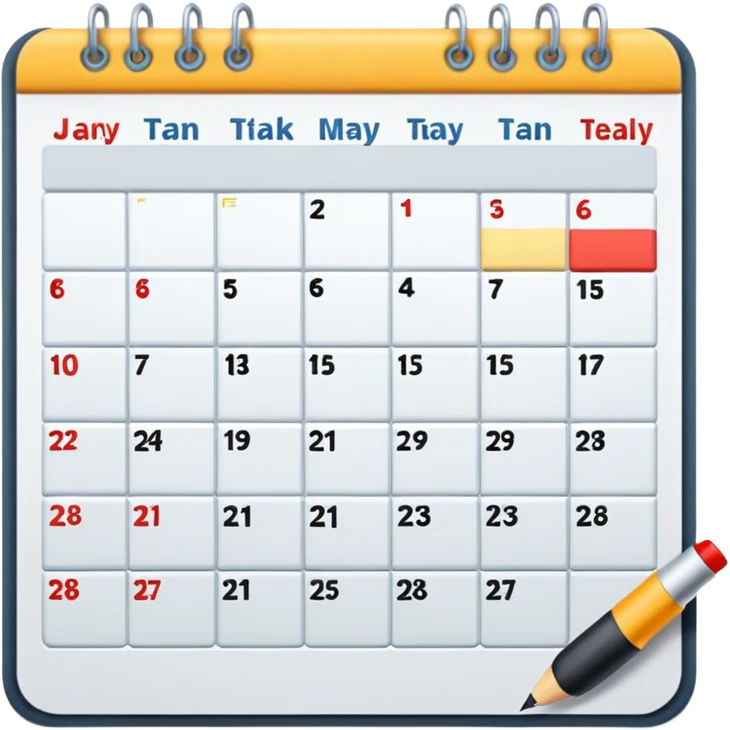 calendar with tasks marked emoji
