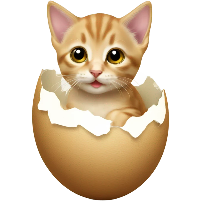 Kitten hatching from an egg emoji