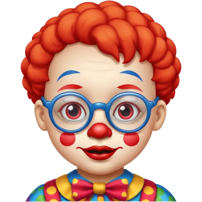 child clown with big eyeglasses emoji