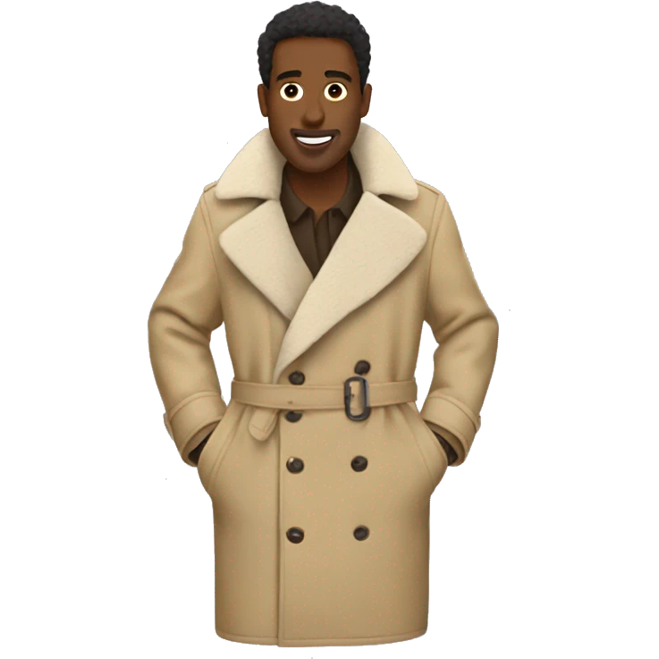 beige sherpa trench coat emoji