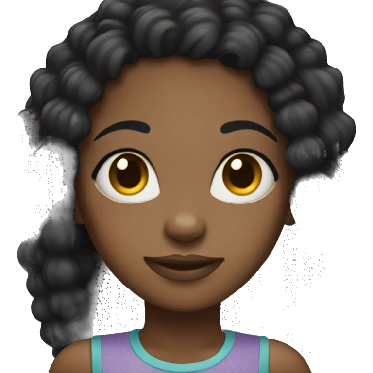 black hair African american girl emoji