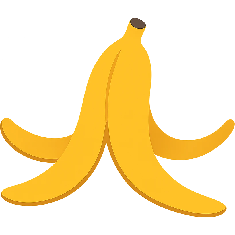 flat design style banana peel emoji