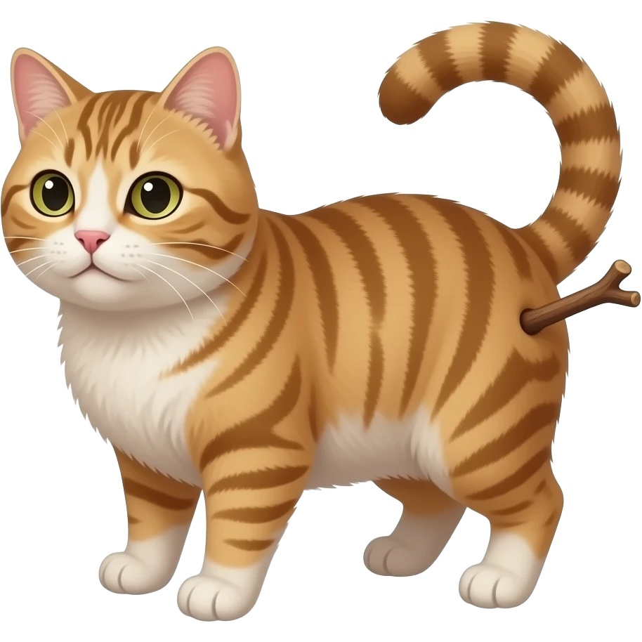 A cat having a stick stuck in it’s butt emoji