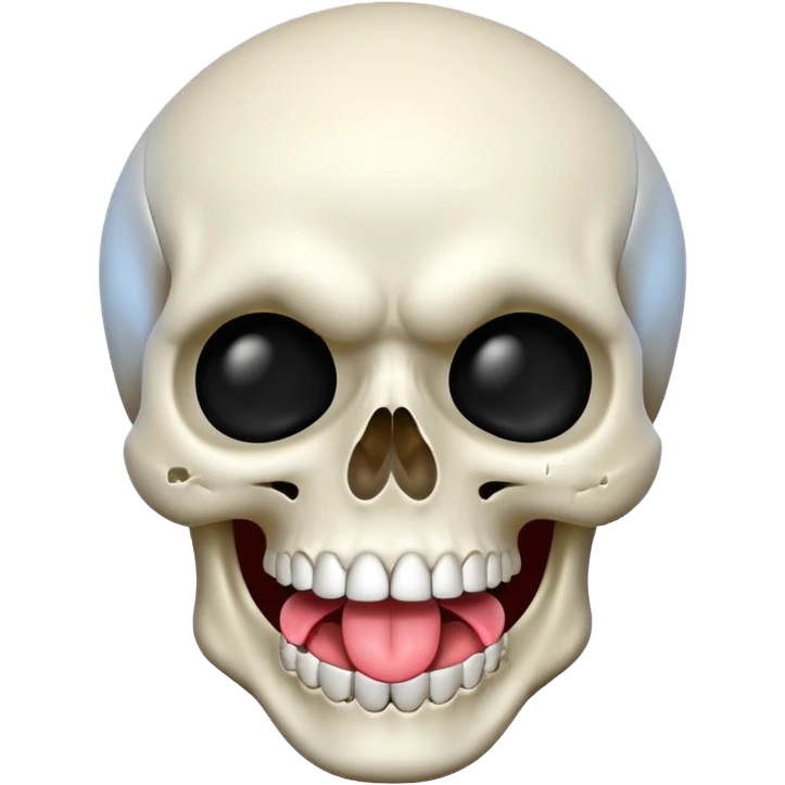 exaggerated Money White Skull Emoji and Tongue Face emoji