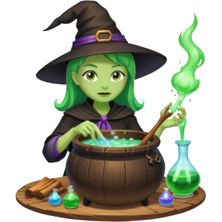 green witch cooking potion emoji