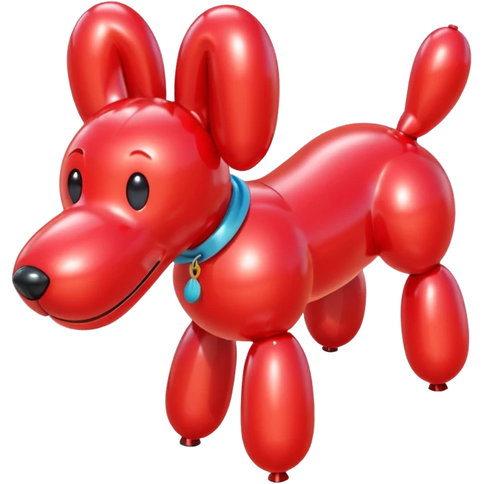 red ballon dog with no eyes or face  emoji