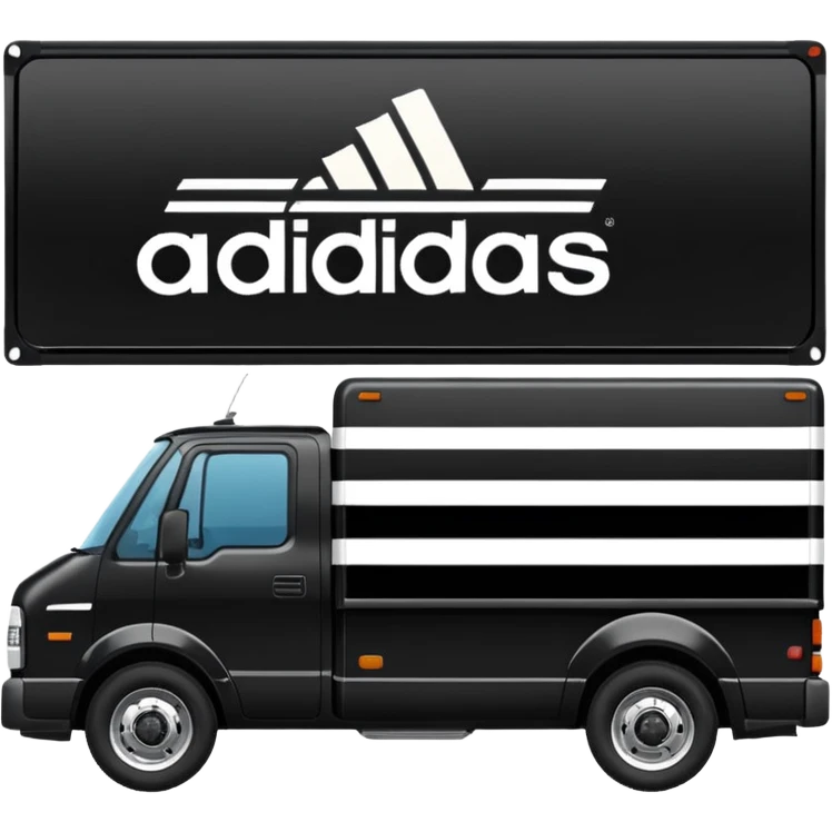 Adidas white stripes black truck emoji