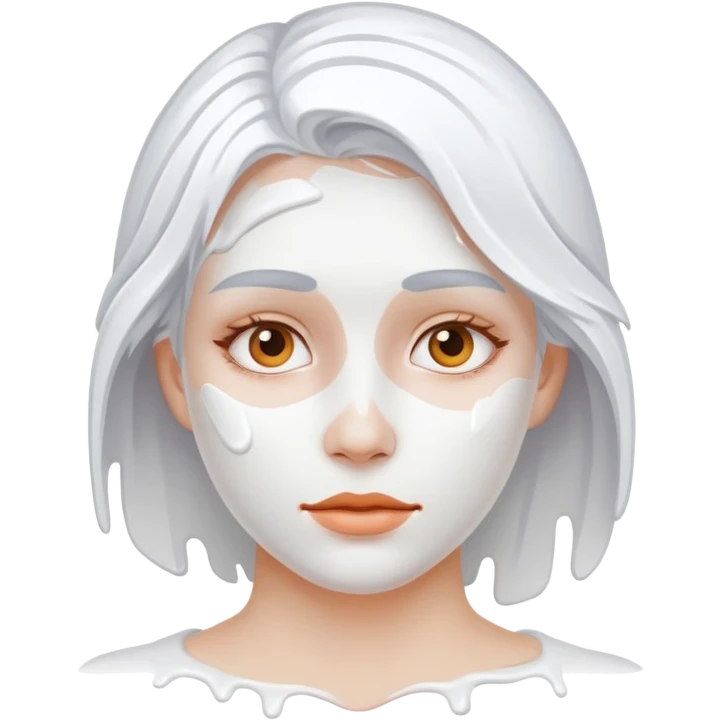 a woman covered and standing in white paint  emoji