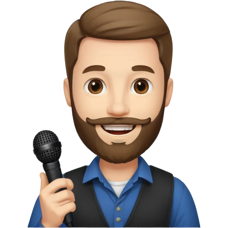The weeked – beard, late 30s, holding microphone emoji