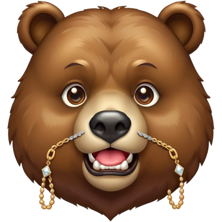 bear lipbite with diamond chainz emoji