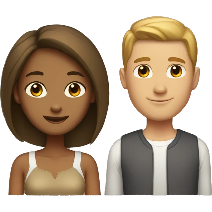 Tan girl and white boyfriend emoji