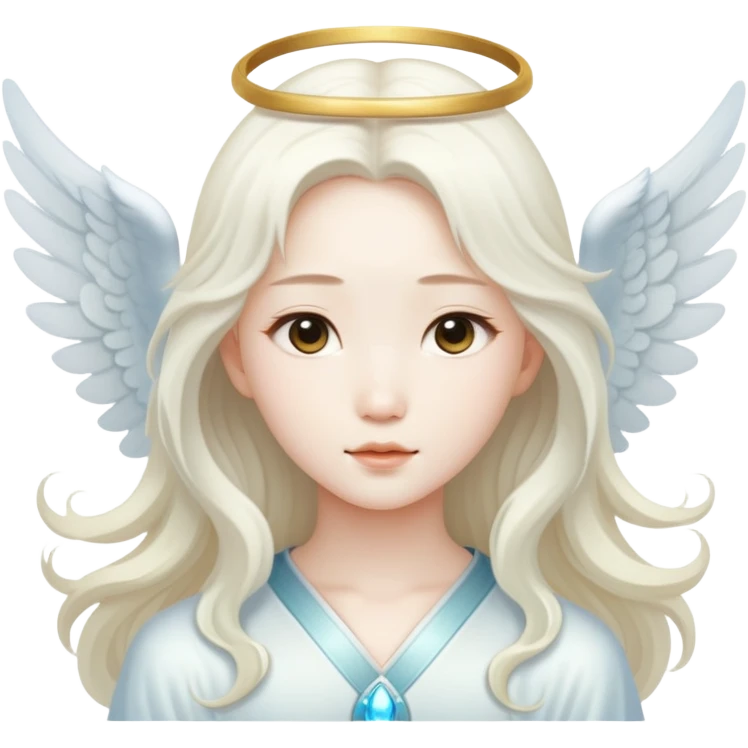 Asian angel with flowing hair emoji