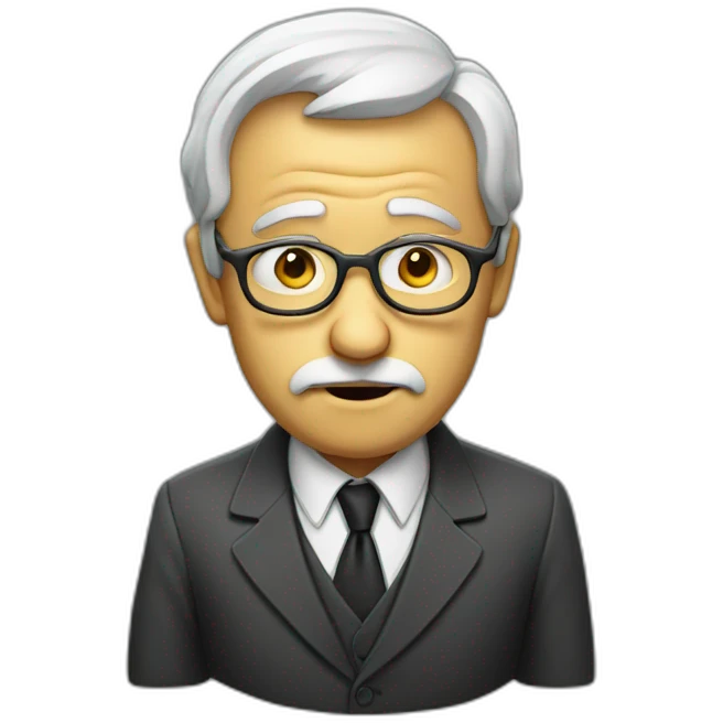Economic professor with teary eyes and smoking emoji