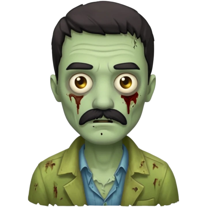 zombie with black mustache   emoji