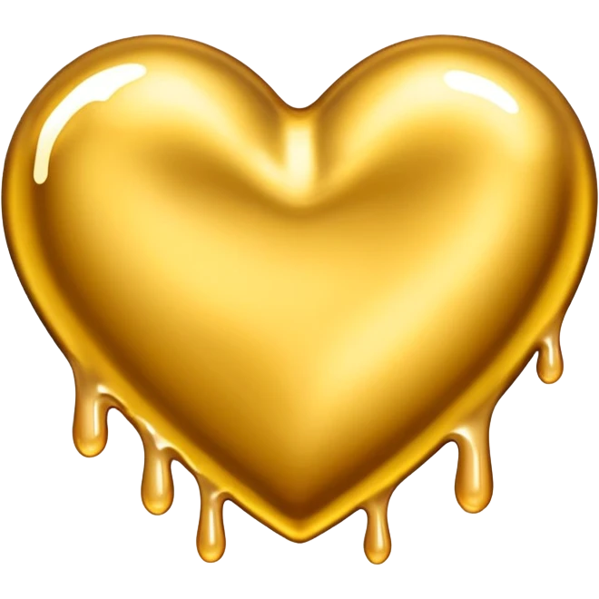 Melting gold heart  emoji