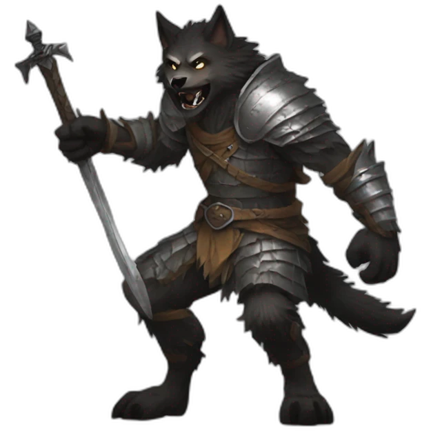 werewolf playing dark souls emoji