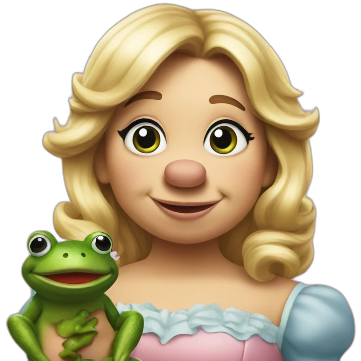 miss piggy eating a frog emoji