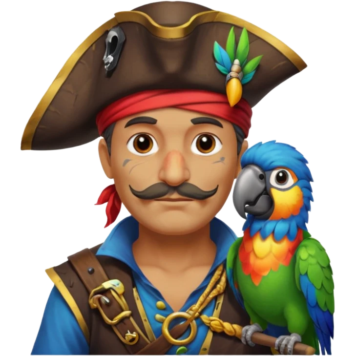 pirate and parrot emoji