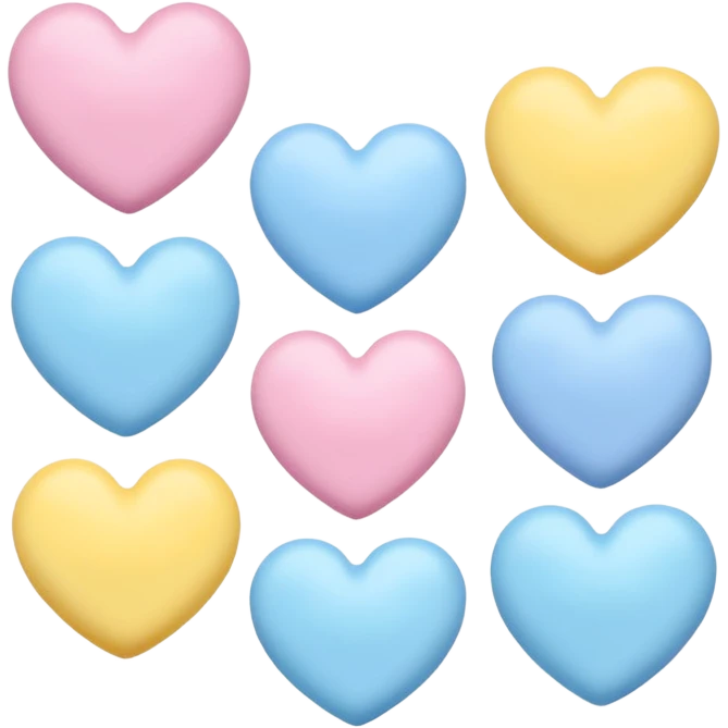 Hearts with pastel colors emoji