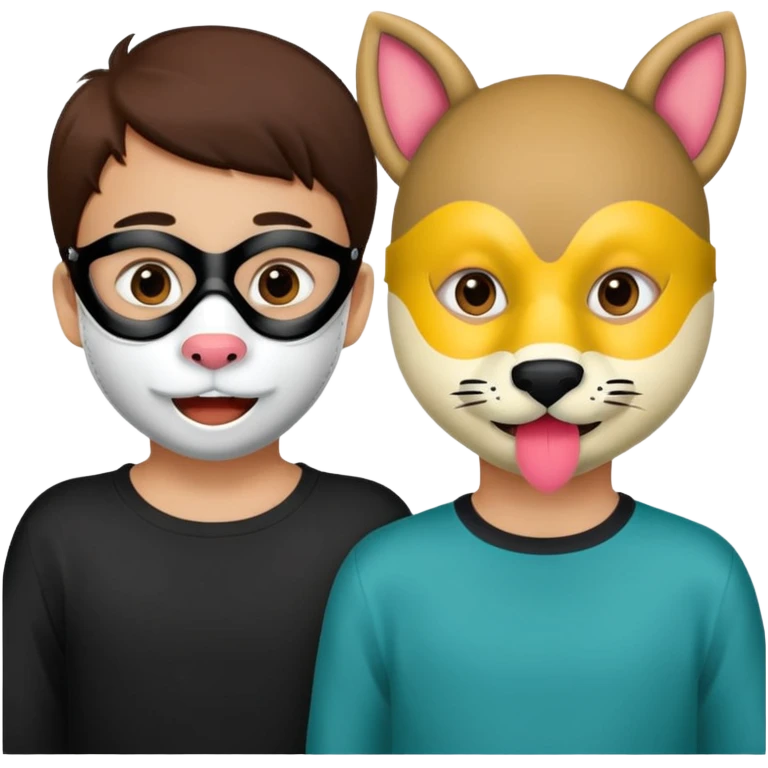 kids wearing animals design mouth mask emoji
