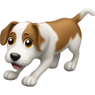 Dog scooting across floor emoji