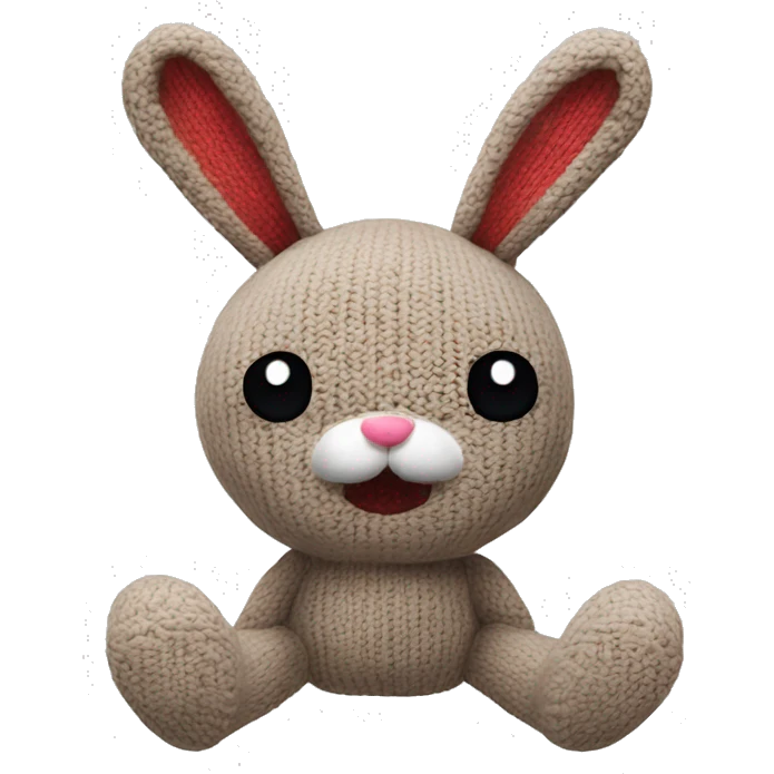 plush knitted bunny toy emoji