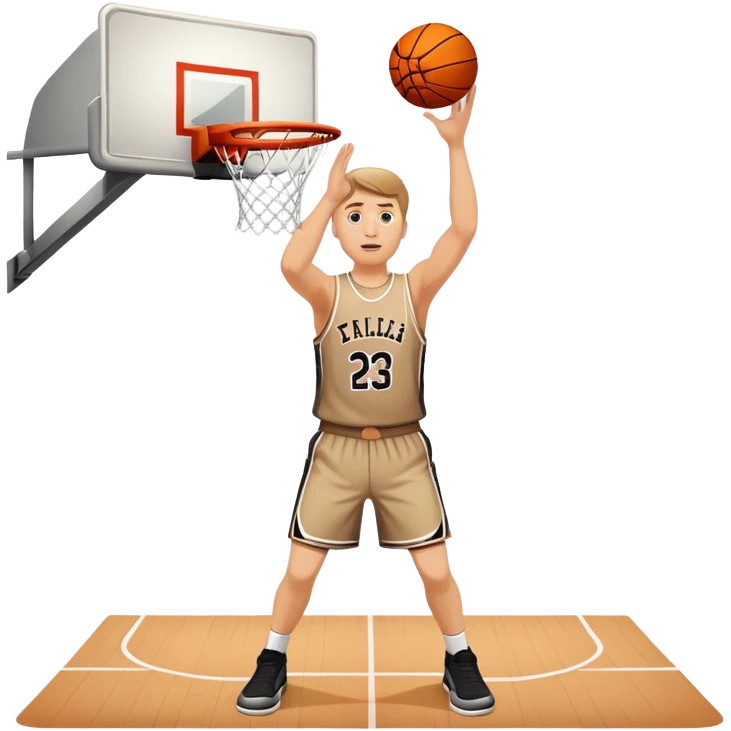 White Man shooting a free throw on the basketball court emoji