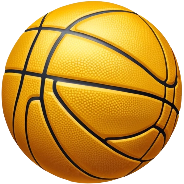 Shiny golden basketball with reflective surface emoji
