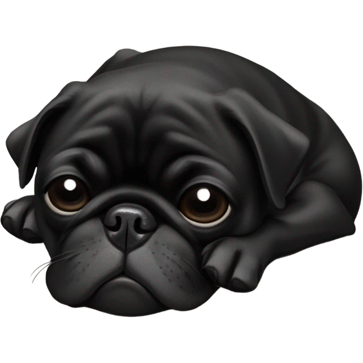 Black pug snoring emoji