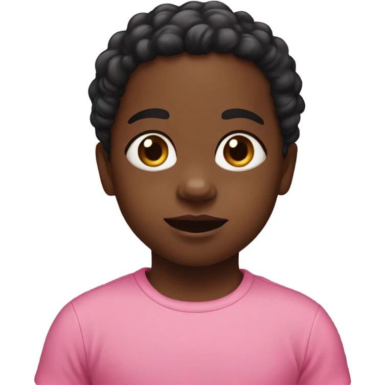 black toddler with pink top emoji