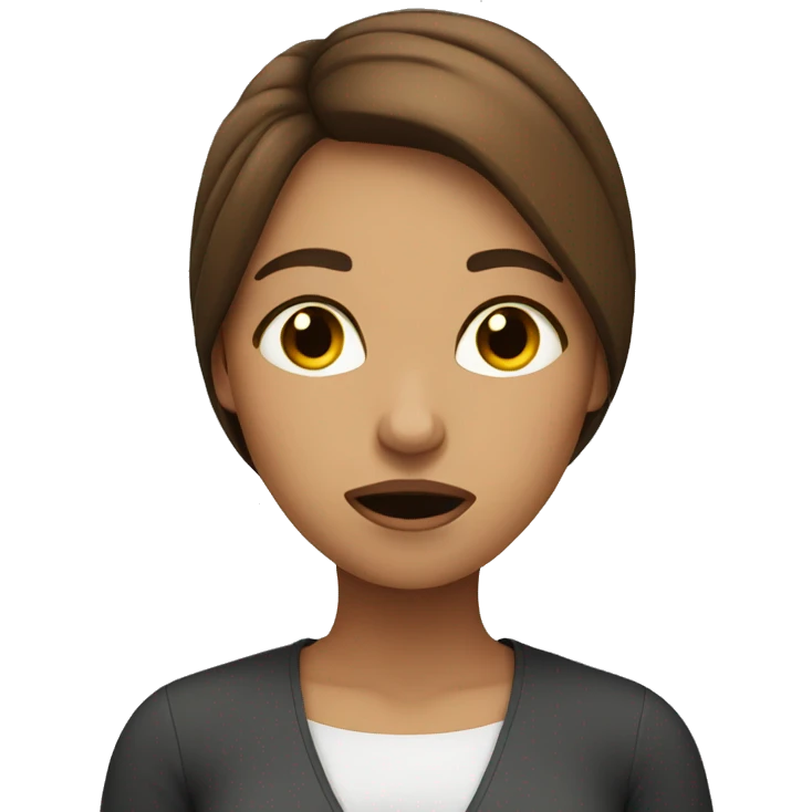 Stressed at work Brown haired girl emoji
