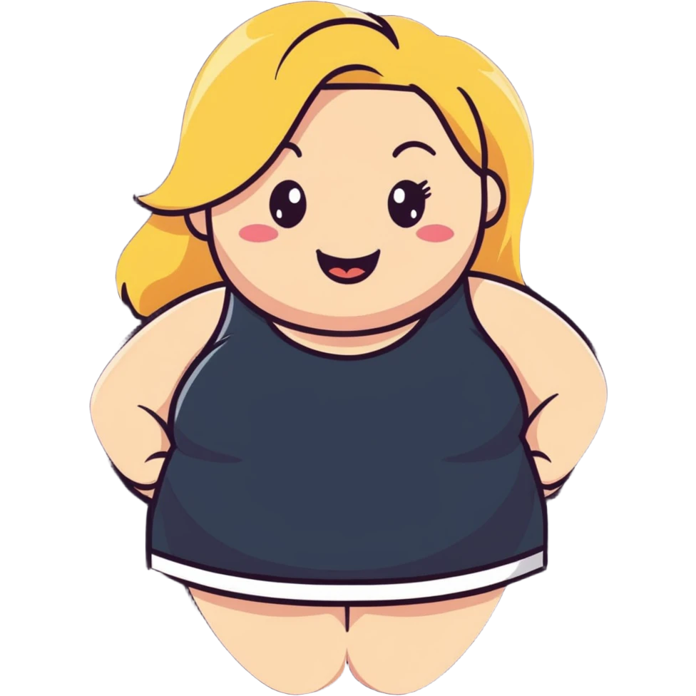 blonde plus size girl with happy expression emoji