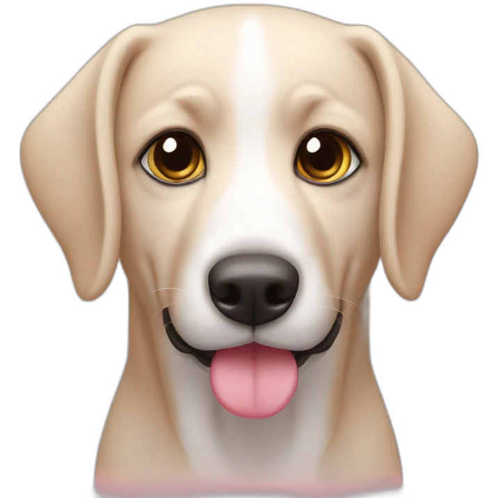 perro claro con nariz rosa emoji