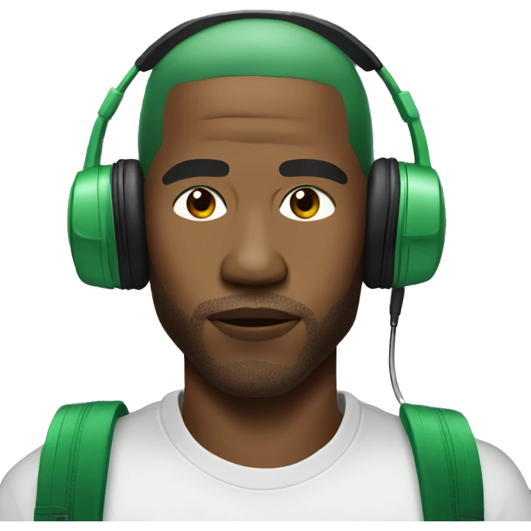 frank ocean with the green buzzed hair wearing headphones  emoji