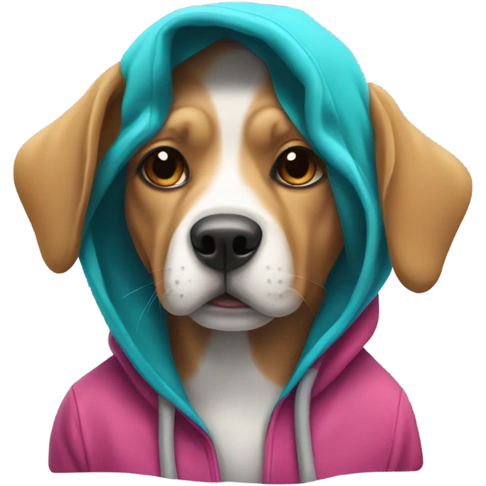 Dog wearing a hoodie emoji