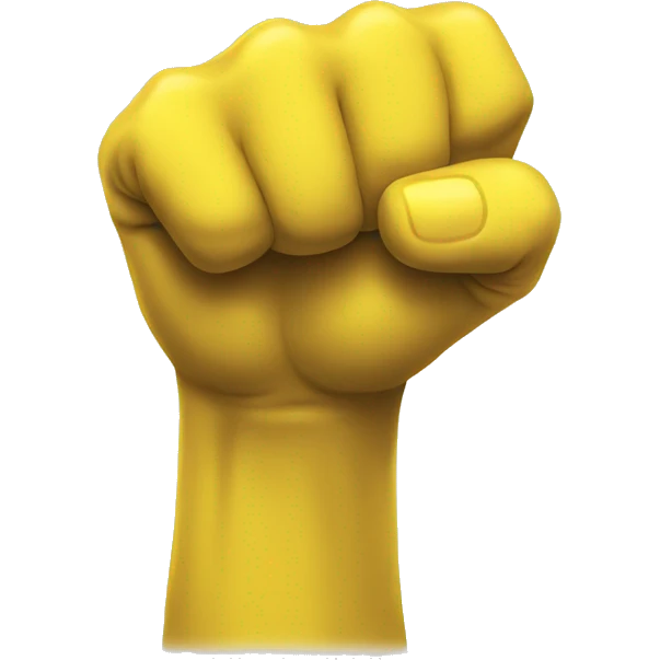 a yellow fist thumb up seen head on emoji