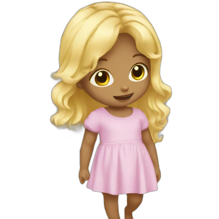 blond baby girl is shopping emoji