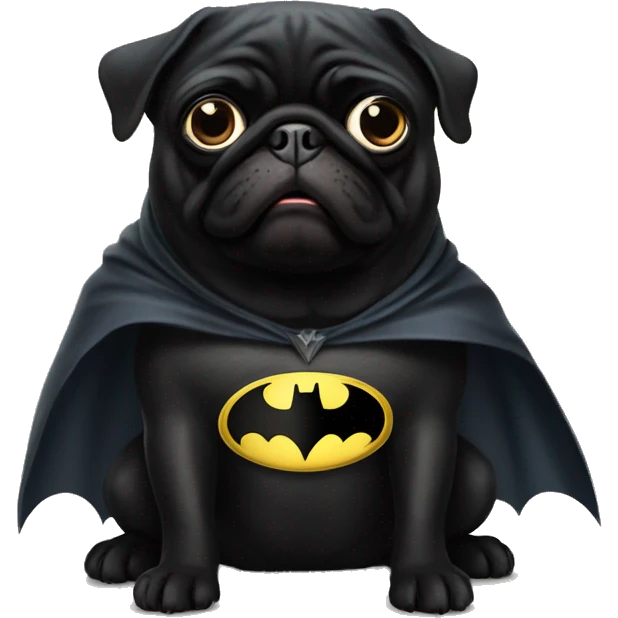 Black pug as Batman  emoji
