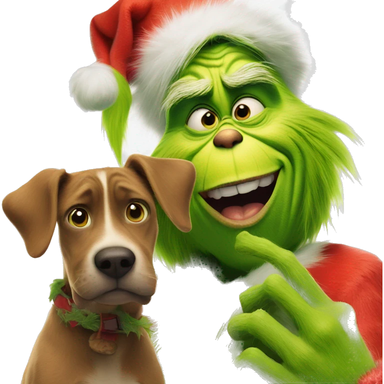 The grinch with his dog max emoji