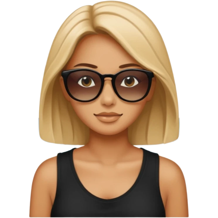 beach woman with black t shirt emoji